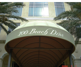 Custom Canvas Structures awning installation in downtown Tampa