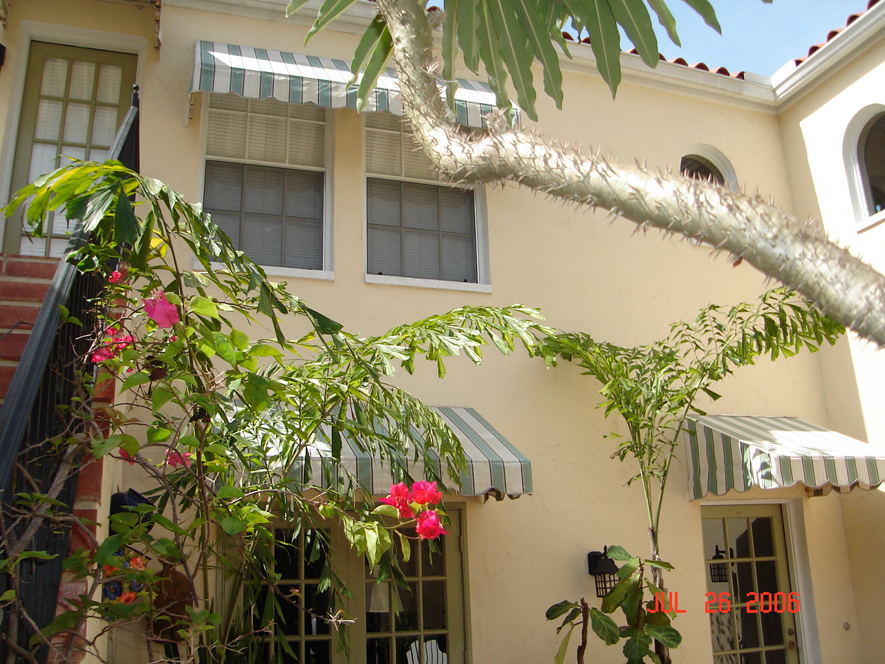 Residential awning - residential awning second story stripped awnings